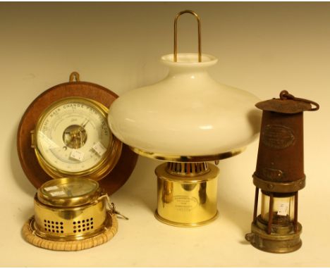 A John Davis &amp; Son Allsaints Works, Derby, Davis-Kirkby miner's safety lamp, type number 2; a Schatz holosteric compensat