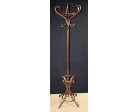 A 20th century bentwood coat stand, 195cm high