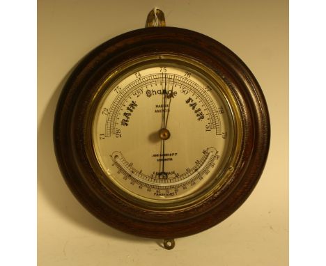 A marine aneroid barometer/thermometer, John Barker &amp; Co Ltd, Kensington