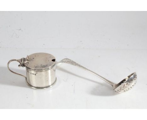 Victorian silver sugar sifter spoon, London 1882, maker George Aldwinckle, with pierced circular bowl above a stylised foliat