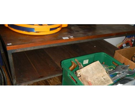 A vintage industrial table.