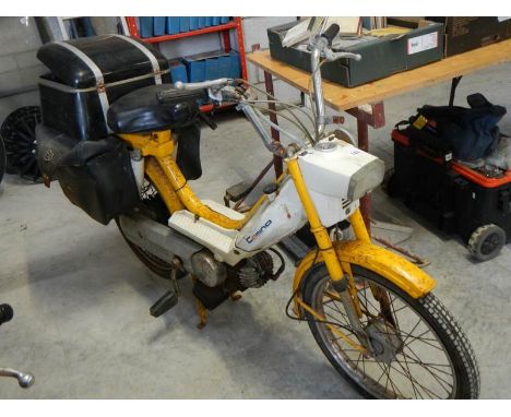 A 1976 Honda PA50 Camino (engine fires), no documents but still registered at DVLA.
