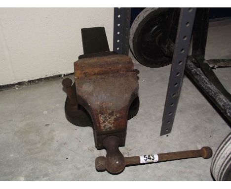 A bench vice.