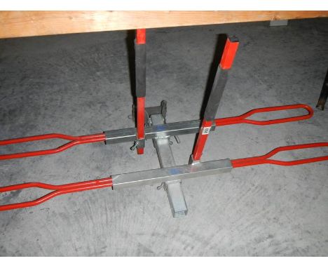 A heavy duty tow bar attached bicycle/light motorcycle bike rack by Adams Engineering, Nottingham.