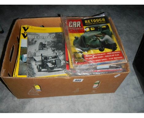 A large box of classic sportcar, veteran &amp; vintage and car mechanics magazines.