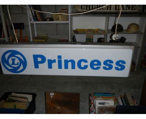 A 1970's British Leyland Princess main dealer showroom light box illuminated sign.