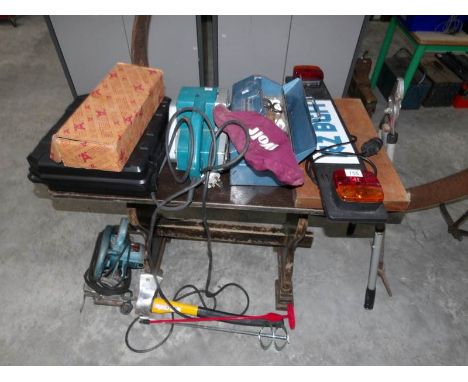 A quantity of electrical hand tools including planer, saw etc.,