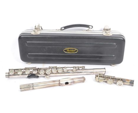 A late 20th century circa. 1980s Pearl NS-97E 925 sterling silver flute. The musical instrument woodwind flute having a 925 s