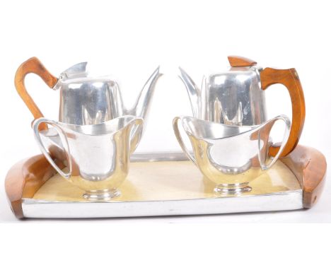 Picquot Ware - AS retro mid 20th century circa 1950 picquot ware tea service. The service comprising of teapot, hot water pot