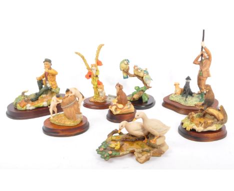 Aynsley Master Craft/ Border Fine Arts - A collection of vintage 20th century resin figures / statues. To include various ani