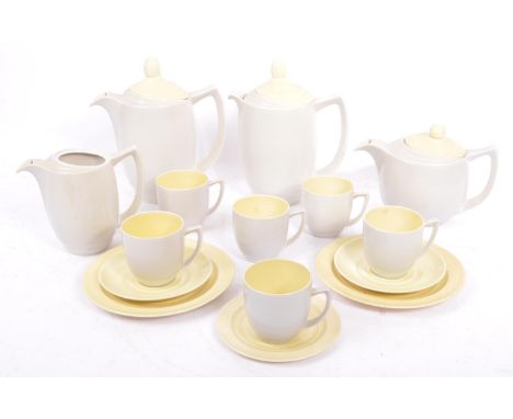 A vintage 20th century circa. 1950's Branksome china coffee service comprising of coffee pot, tea pot, water jug, six coffee 