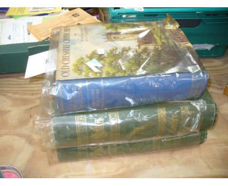 J P Earwaker, "East Cheshire Past and Present" 2 Vols. 
Printed for the author London 1880, bound in green cloth with gilt an