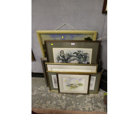 A QUANTITY OF ASSORTED PICTURES & PRINTS TO INCLUDE A LESTER PIGGOT LIMITED EDITION PRINT