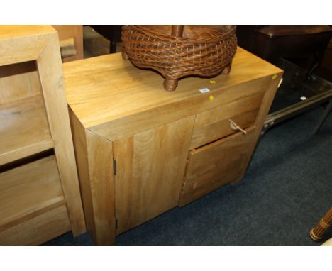 A CONTEMPORARY LIGHT SMALL SIDEBOARD