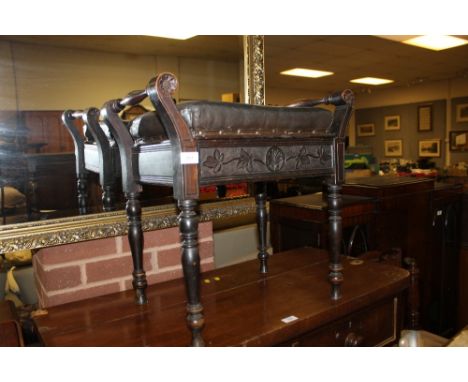 AM EDWARDIAN MAHOGANY PIANO STOOL