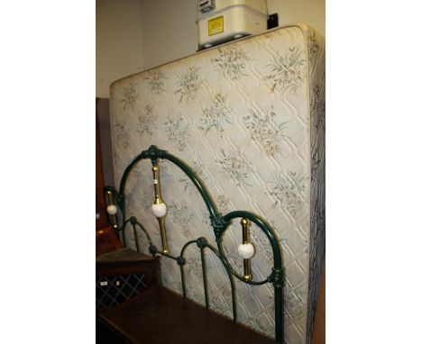 A MODERN METAL STYLE BED HEAD AND BED BASE