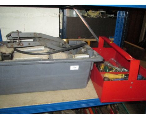 TWO BOXES OF TOOLS TO INCLUDE A JACK