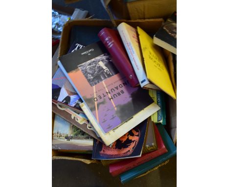 BOX OF MIXED BOOKS TO INCLUDE HOODS POETICAL WORKS, PORTRAIT OF CAMBRIDGE, LLOYDS A HISTORICAL SKETCH ETC