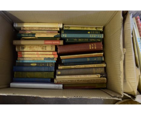 BOX OF MIXED BOOKS TO INCLUDE LETTERS OF THE J M BARRIE, COLLECTED POEMS OF A E HOUSMAN, SERVICE OF OUR LIVES ETC