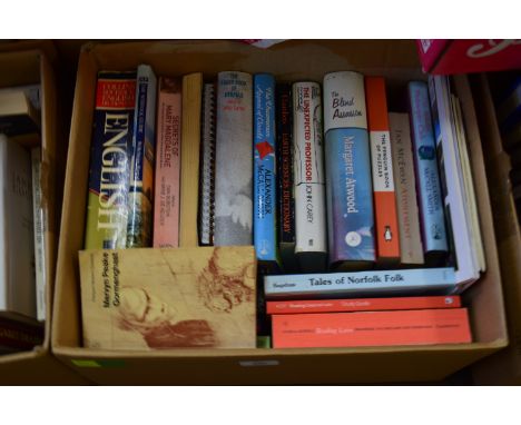 BOX OF MIXED BOOKS TO INCLUDE THE PENGUIN BOOK OF PUZZLES, SECRETS OF MARY MAGDALENE, THE NORFOLK GUIDE ETC
