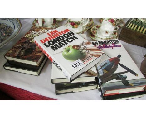 7 Len Deighton first edition books from 1970/80's including Spy Story, London Match, Goodbye Mickey Mouse etc