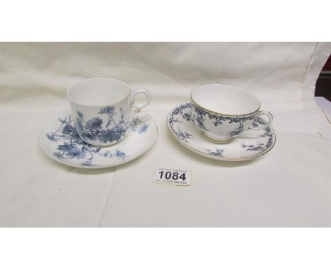 A Royal Worcester cup & saucer Rd N226338 and another Royal Worcester cup & saucer