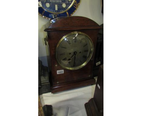 A mid 19th century rosewood bracket clock with mother of pearl inlay, Fusee movement and silvered dial by Grant of Cardiff