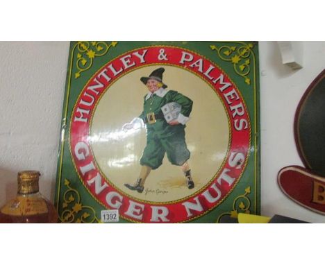 A Huntley & Palmer ginger nuts enamel sign