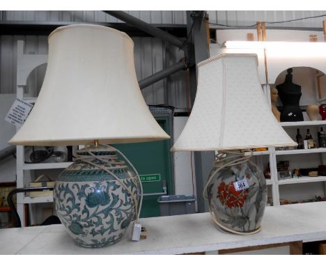 2 studio pottery table lamp