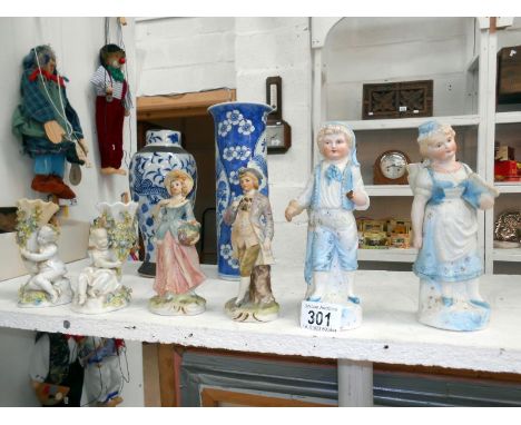 6 continental bisque figures