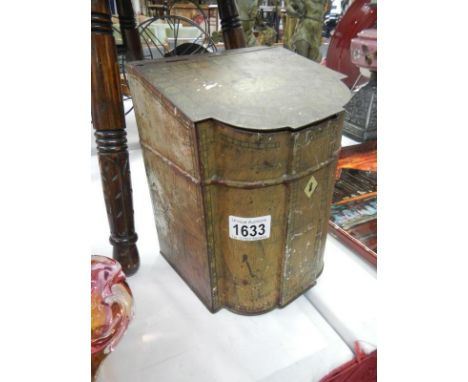 A vintage Crawford's biscuit tin in the form of a Georgian tea caddy