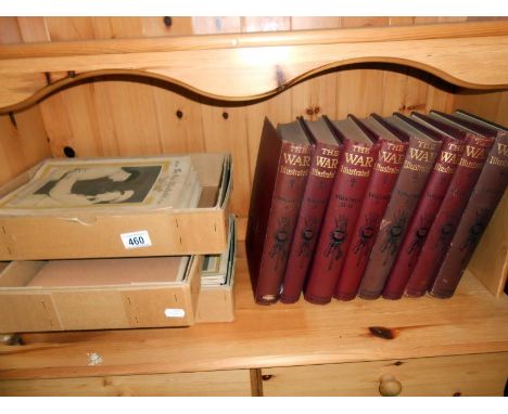 8 bound volumes of the First World War edition and 3 boxes of loose WWII editions of The War Illustated