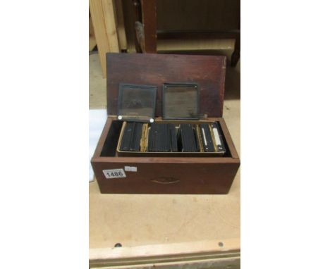 A quantity of glass magic lantern slides including military