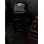 LOT OF: (8) METAL CHAIRS W/ PADDED SEATS AND BACKRESTS