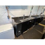 PERLICK BACK BAR 3-DOOR KEG COOLER W/ TWO TAP TOWERS (2 TAPS EACH TOWER) ON WHEELS