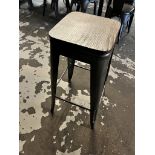 LOT OF: (4) METAL STOOLS W/ WOOD TOPS