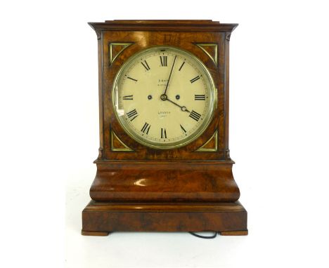 A late Victorian bracket clock by Dent, the twin fusee movement within a figured walnut, foliate fretwork and brass mounted c