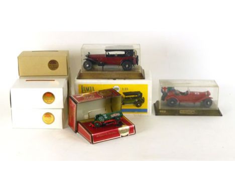 Two boxed Togi die cast models of a Alfa Romeo Gran Sport and a Lancia Lambda, together with six Matchbox Models of Yesteryea
