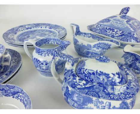 A late 19th/early 20th century fifty eight piece Copeland Spode part dinner service including a tureen and cover, a gravy boa