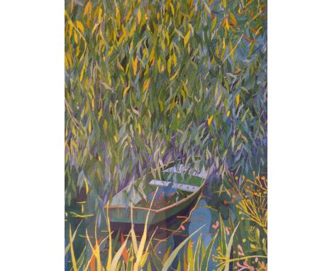 Peter Welton (Contemporary, Leicestershire),
'Boat at Giverny',
signed in pencil,
limited edition print numbered 213/500 and 