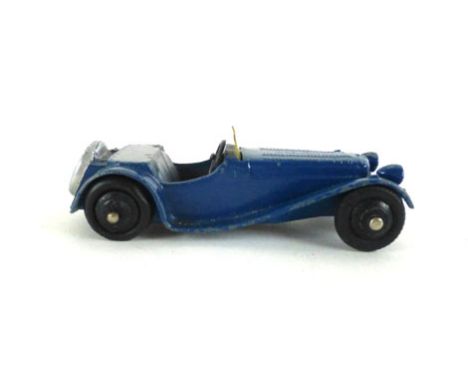 A Dinky Toys Jaguar sports car, model SS100  CONDITION REPORT: Chips and wear to paint, wear to all four tyres 
