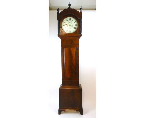 An 18th century mahogany and rosewood crossbanded longcase clock, the enamelled face with Roman numerals second dial and eigh