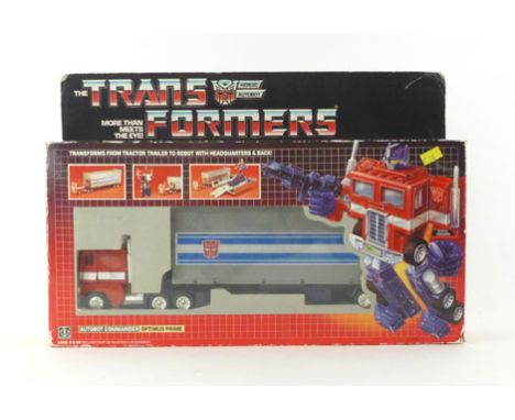 A Hasbro 1984 Transformers Optimus Prime, with truck to robot transformation feature, in original box with instructions, and 