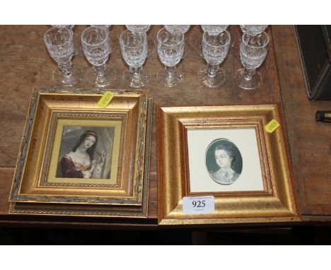 Two portrait prints in gilt frames