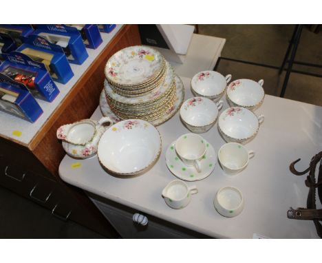 A quantity of Langton floral patterned dinner ware and T G Green 'Polka Dot' cup and saucers