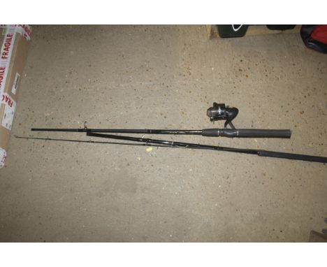 A fishing rod, reel and bag