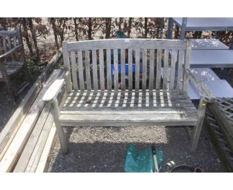 A hardwood garden bench 