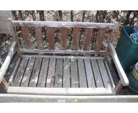 A wooden garden bench 