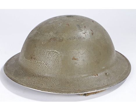 World War II British Army Mark II steel helmet, complete with liner and chin strap, liner stamped BMB for the maker Briggs Mo