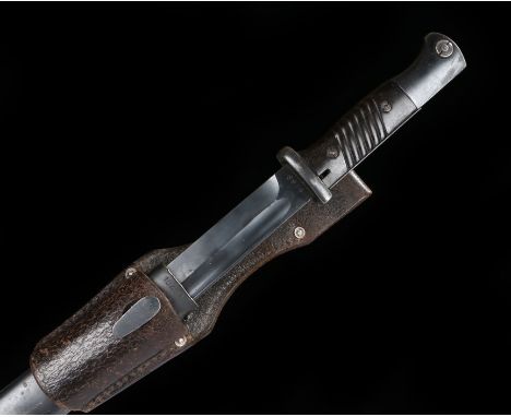 World War Two German 1940 dated K.98 bayonet by the maker F. Herder A. Sn, maker name stamped to one side of the ricasso, ser